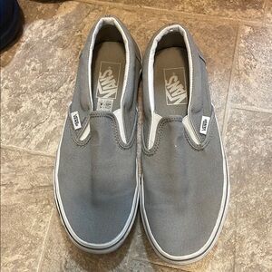Vans Gray Classic Slip-On Sneakers Canvas Upper